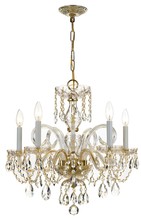 Crystorama 1005-PB-CL-MWP - Traditional Crystal 5 Light Hand Cut Crystal Polished Brass Chandelier