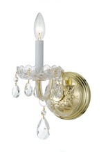 Crystorama 1031-PB-CL-MWP - Traditional Crystal 1 Light Hand Cut Crystal Polished Brass Sconce