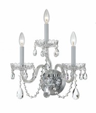 Crystorama 1033-CH-CL-MWP - Traditional Crystal 3 Light Hand Cut Crystal Polished Chrome Sconce