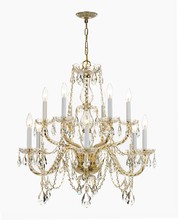 Crystorama 1135-PB-CL-I - Traditional Crystal 12 Light Clear Italian Crystal Historic Polished Brass Chandelier