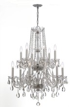 Crystorama 1137-CH-CL-MWP - Traditional Crystal 12 Light Hand Cut Crystal Polished Chrome Chandelier