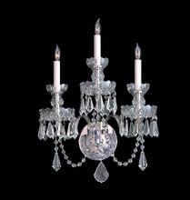 Crystorama 5023-CH-CL-MWP - Traditional Crystal 3 Light Hand Cut Crystal Polished Chrome Sconce