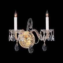 Crystorama 5042-PB-CL-MWP - Traditional Crystal 2 Light Clear Crystal Polished Brass Sconce