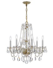 Crystorama 5086-PB-CL-MWP - Traditional Crystal 6 Light Crystal Polished Brass Chandelier