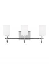 Visual Comfort & Co. Studio Collection 4457103EN3-05 - Oak Moore traditional 3-light LED indoor dimmable bath vanity wall sconce in chrome finish and etche