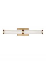 Visual Comfort & Co. Studio Collection 4559293S-848 - Syden contemporary 1-light LED indoor dimmable medium bath vanity wall sconce in satin brass gold fi