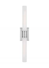 Visual Comfort & Co. Studio Collection 4665002-962 - Keaton modern industrial 2-light indoor dimmable large bath vanity wall sconce in brushed nickel sil