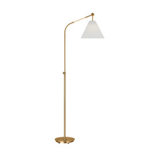 Visual Comfort & Co. Studio Collection AET1051BBS1 - Remy transitional 1-light LED medium indoor task floor lamp in burnished brass gold finish with whit