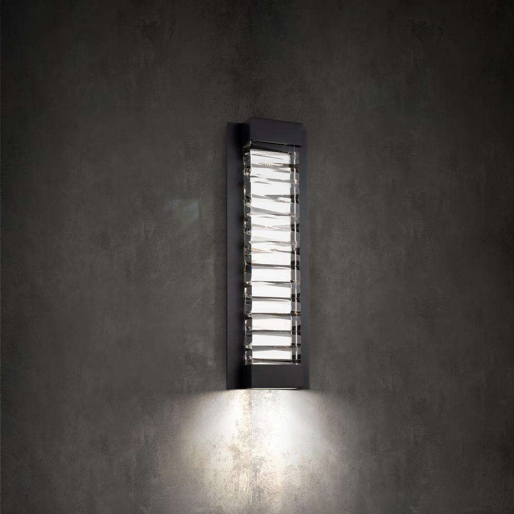 Echelon 18in LED 3000K/3500K/4000K 120V-277V Wall Sconce in Black with Clear Optic Crystal