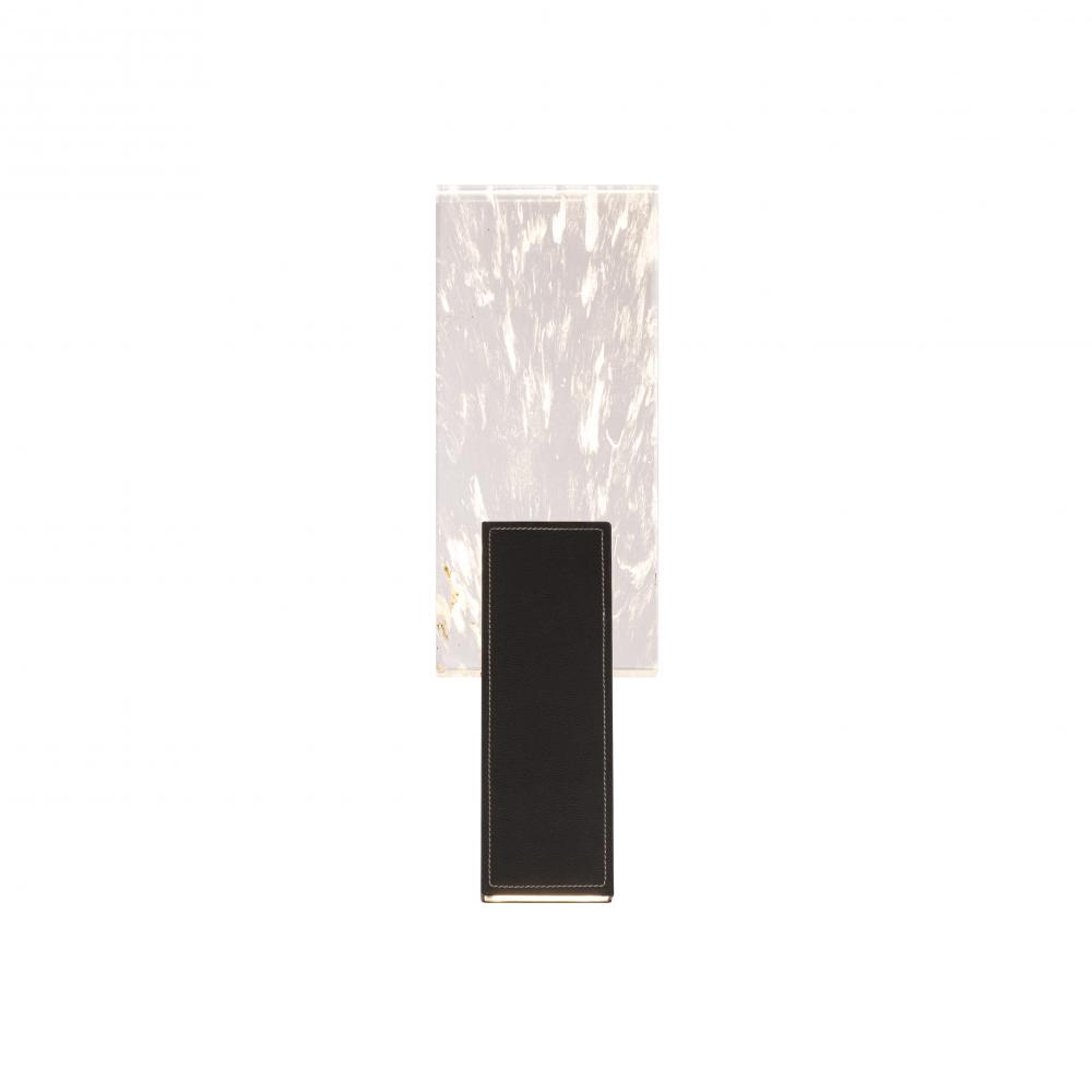 Tryst 20in LED 3000K/3500K/4000K 120V-277V Wall Sconce in Black with Optic Haze Quartz