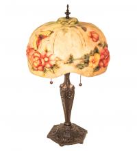 Meyda Black 217667 - 25" High Puffy Butterfly & Flowers Table Lamp