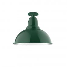 Montclair Light Works FMB107-42-L13 - 14&#34; Cafe LED Flush Mount Light in Forest Green