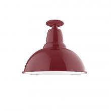 Montclair Light Works FMB107-55-L13 - 14&#34; Cafe LED Flush Mount Light in Barn Red