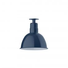 Montclair Light Works FMB116-50-W12-L12 - 12&#34; Deep Bowl shade, LED Flush Mount ceiling light with wire grill, Navy