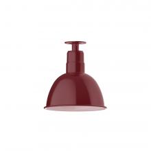 Montclair Light Works FMB116-55-W12-L12 - 12&#34; Deep Bowl shade, LED Flush Mount ceiling light with wire grill, Barn Red