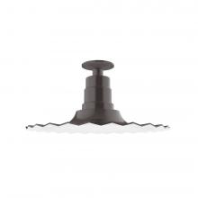 Montclair Light Works FMB159-51 - 16" Radial shade, Flush Mount Light ceiling light, Architectural Bronze