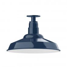 Montclair Light Works FMB184-50-L13 - 16&#34; Warehouse shade, LED Flush Mount ceiling light, Navy