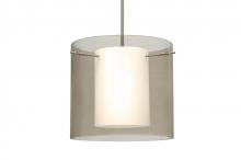  1TT-S18407-LED-SN - Besa Pendant Pahu 12 Satin Nickel Transparent Smoke 1x11W LED