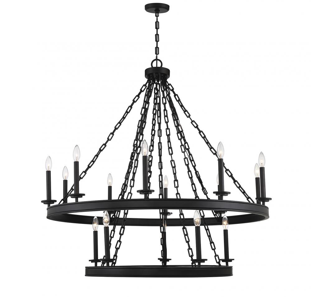 Seville 15-Light Chandelier in  Matte Black