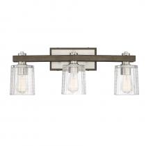 Savoy House 8-1255-3-165 - Halifax 3-Light Bathroom Vanity Light in Satin Nickel with Gray Wood