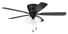  WHL52FB5C3 - 52" Wheeler 3-Light in Flat Black w/ Flat Black/Greywood Blades