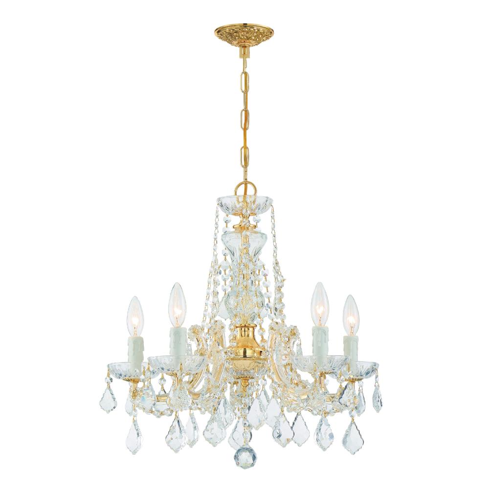 Maria Theresa 5 Light Swarovski Strass Crystal Gold Chandelier