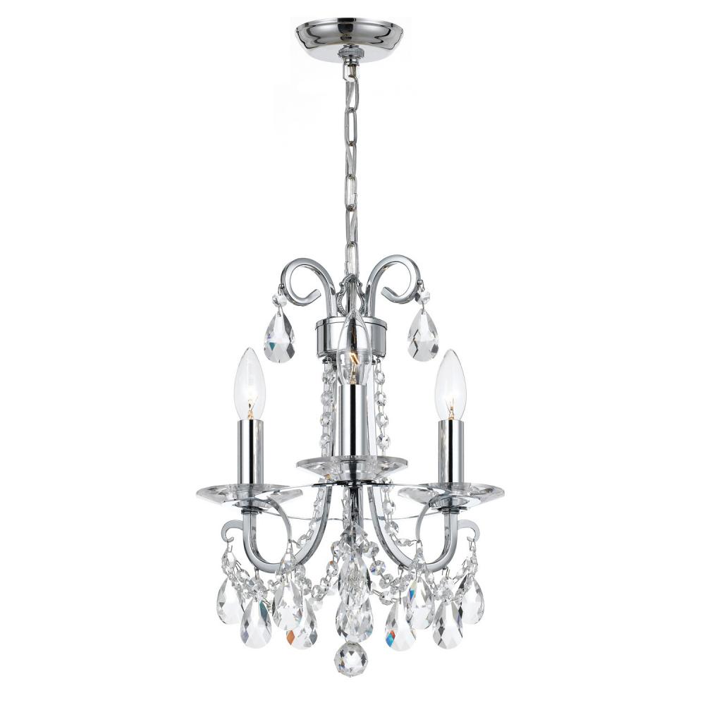 Othello 3 Light Spectra Crystal Polished Chrome Mini Chandelier