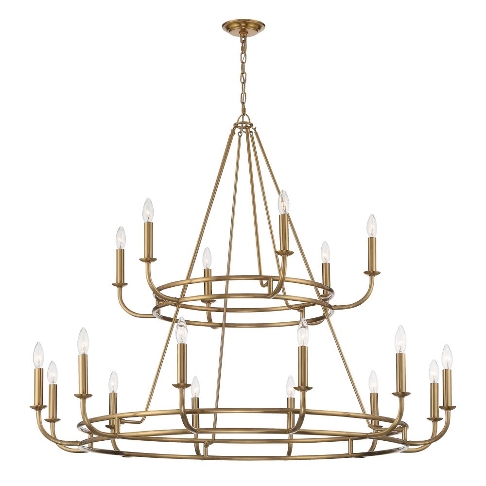 Bailey 18 Light Aged Brass Chandelier