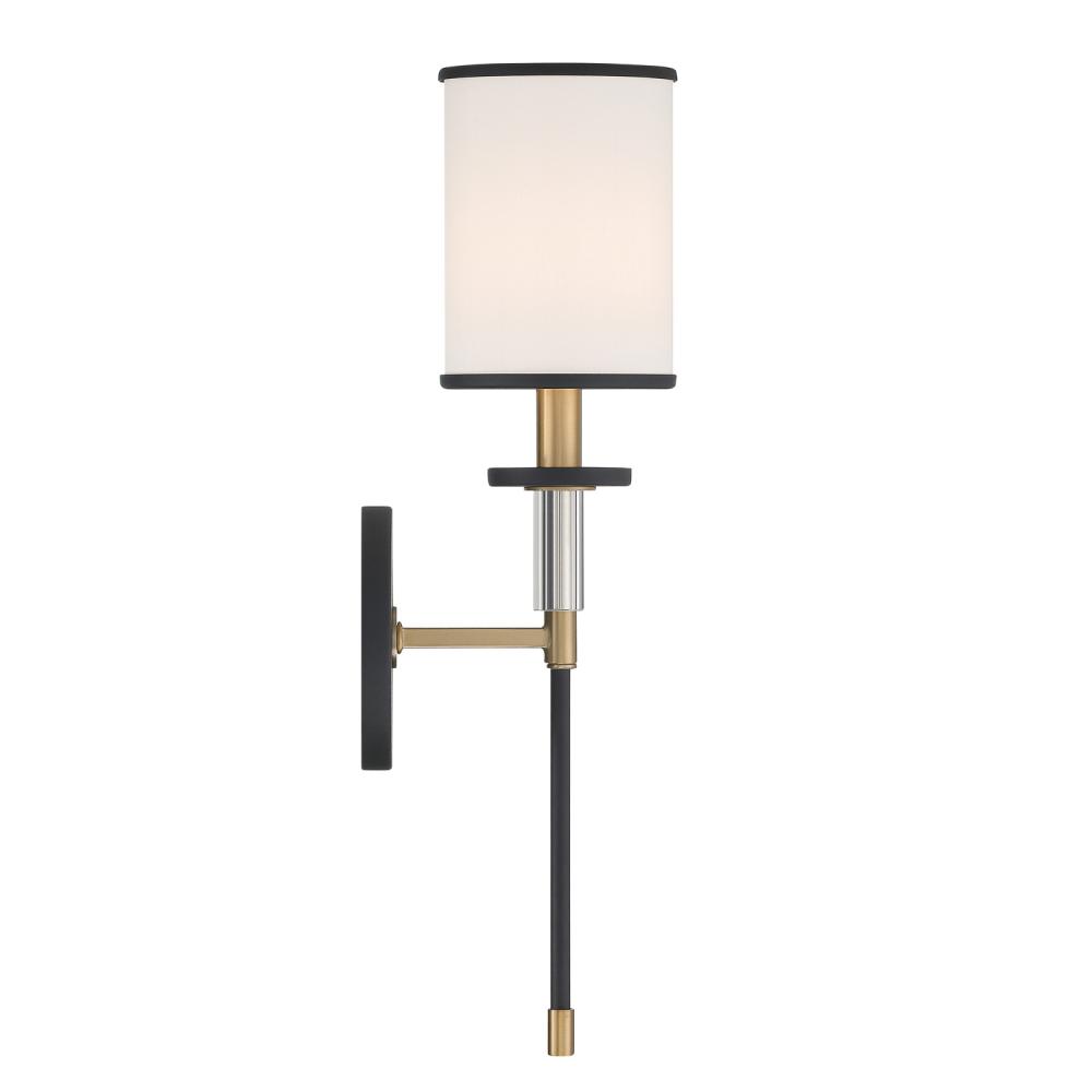 Hatfield 1 Light Black Forged + Vibrant Gold Sconce