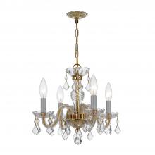 Crystorama 1064-PB-CL-S - Traditional Crystal 4 Light Swarovski Strass Crystal Polished Brass Mini Chandelier