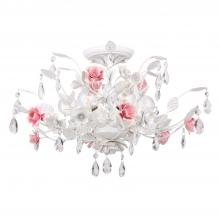 Crystorama 4850-WW - Lola 6 Light Wet White Semi Flush Mount