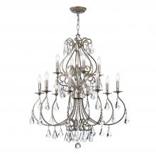 Crystorama 5017-OS-CL-MWP - Ashton 12 Light Hand Cut Crystal Olde Silver Chandelier