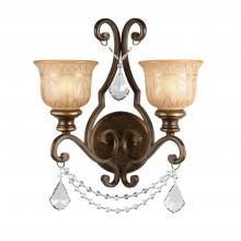 Crystorama 7502-BU-CL-S - Norwalk 2 Light Swarovski Strass Crystal Bronze Umber Sconce