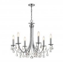 Crystorama 8826-CH-CL-SAQ - Bridgehampton 6 Light Spectra Crystal Polished Chrome Chandelier