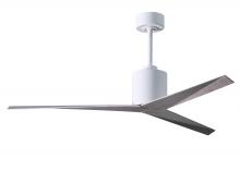  EK-WH-BW - Eliza 3-blade paddle fan in Gloss White finish with barn wood all-weather ABS blades. Optimized fo