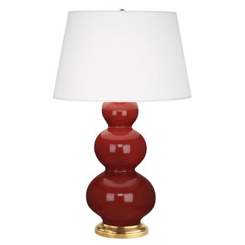 Oxblood Triple Gourd Table Lamp