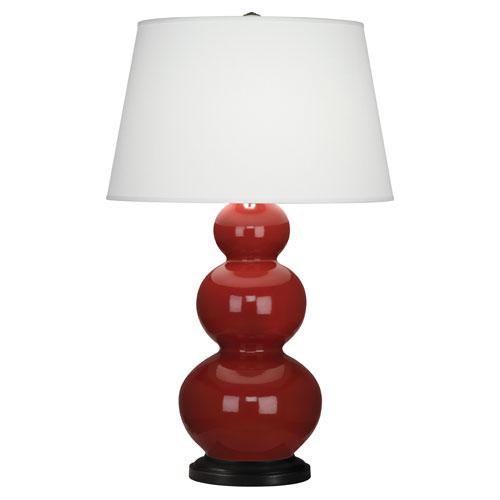 Oxblood Triple Gourd Table Lamp