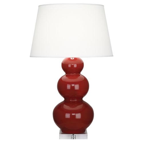 Oxblood Triple Gourd Table Lamp