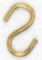 Brass Plated S-Hook; 1"