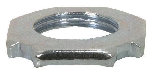 Steel Square Locknut; 3/8 IP; 1" Diameter; 1/8" Thick; Zinc Plated Finish