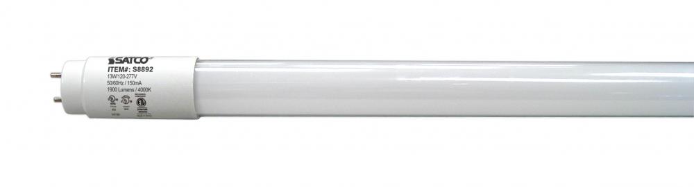 13 Watt T8 LED; Medium bi-pin base; 4000K; 50000 Hours; 1900 Lumens; Type A/B; Ballast Dependant or