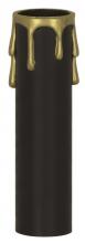  90/1513 - Plastic Drip Candle Cover; Black Plastic With Gold Drip; 1-13/16" Inside Diameter; 1-1/4"