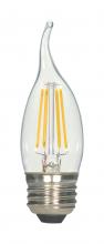 Satco Products Inc. S21726 - 4.5 Watt CA10 LED; Clear; Medium base; 5000K; 120 Volt; 2-Card