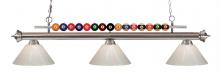 Z-Lite 170BN-PWH - 3 Light Billiard