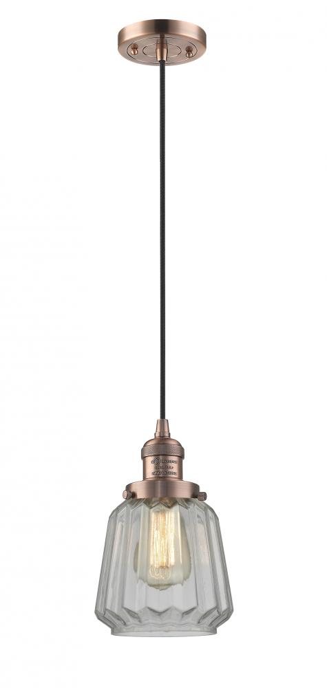 Chatham - 1 Light - 7 inch - Antique Copper - Cord hung - Mini Pendant