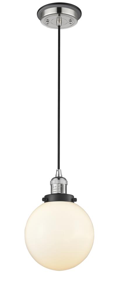 Beacon - 1 Light - 8 inch - Polished Nickel - Cord hung - Mini Pendant