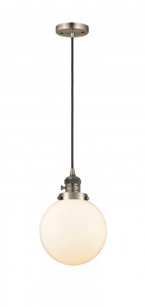 Beacon - 1 Light - 8 inch - Antique Brass - Cord hung - Mini Pendant