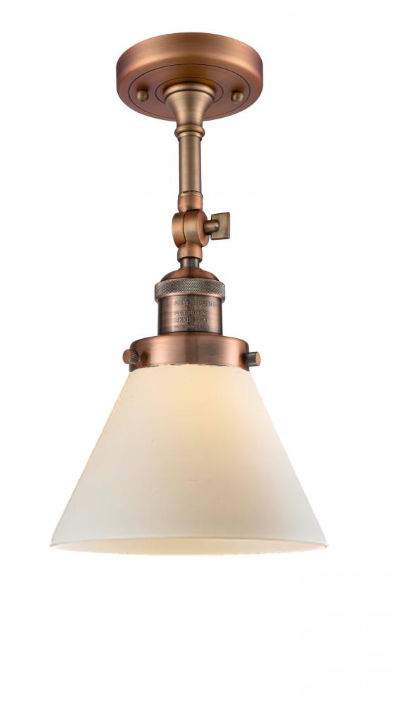 Cone - 1 Light - 8 inch - Antique Copper - Semi-Flush Mount