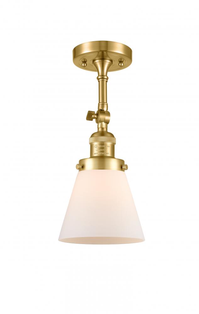 Cone - 1 Light - 6 inch - Satin Gold - Semi-Flush Mount