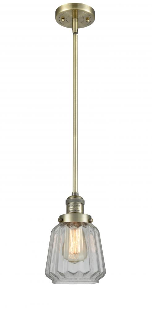 Chatham - 1 Light - 7 inch - Antique Brass - Stem Hung - Mini Pendant